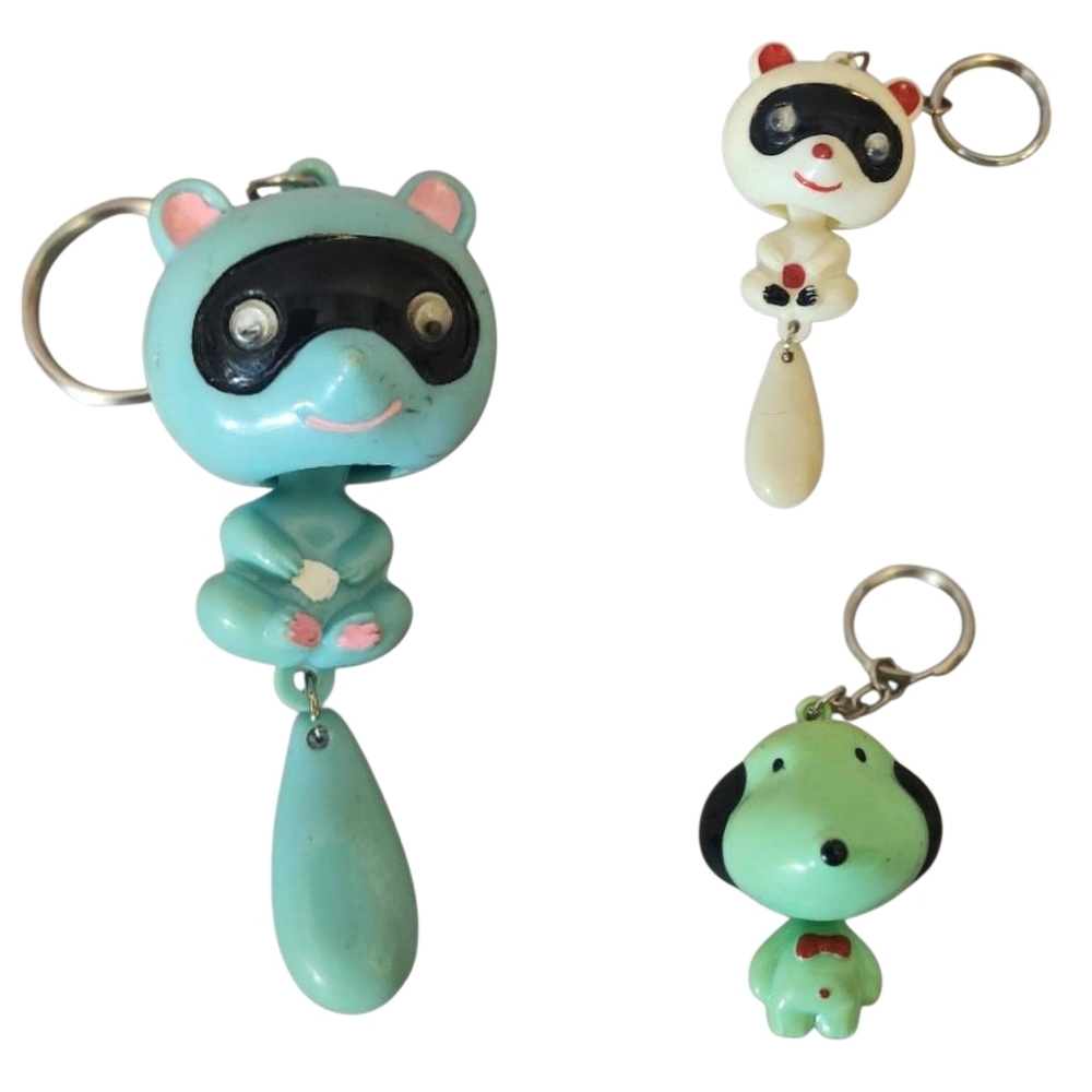 Vintage Asian Animal Keychain Set of 3‎
